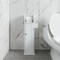 White Freestanding Bathroom Toilet Paper Roll Holder with Storage and Extra Slot For Tissue Roll